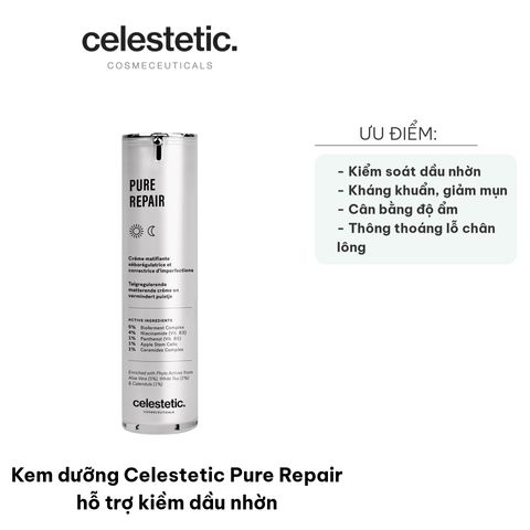 Kem Dưỡng Ẩm Celestetic Pure Repair 50ml - Kiềm Dầu Nhờn, Giảm Mụn, Làm Dịu Da Tổn Thương, Phù Hợp Với Da Dầu