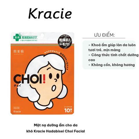Mặt Nạ Dưỡng Ẩm Cho Da Khô Kracie Hadabisei Choi Facial - Giải Pháp Hàng Đầu Cho Da Thiếu Nước, Bổ Sung Độ Ẩm Hiệu Quả