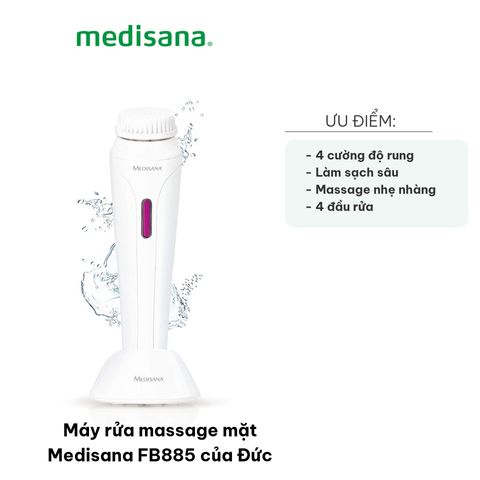 Máy Rửa Massage Mặt Medisana FB885 - Sạch Sâu, Chăm Sóc Da, Đầu Chải Đa Năng, Phù Hợp Du Lịch, Chất Lượng Đức