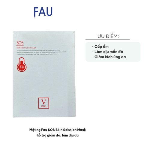 Mặt nạ Fau SOS Skin Solution Mask - Hộp 10 miếng Giảm Đỏ, Làm Dịu Da Kích Ứng, Cấp Ẩm và Phục Hồi Da Hàn Quốc