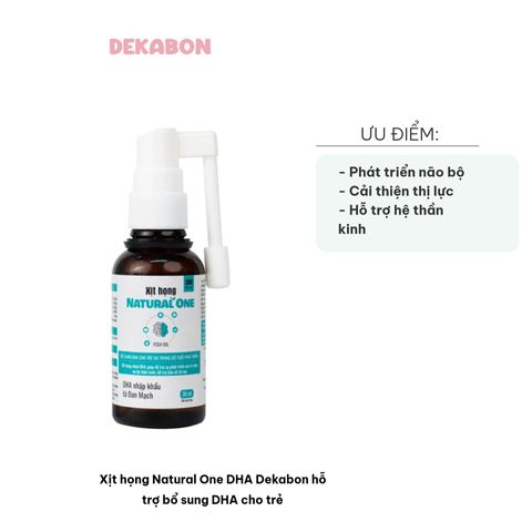 Xịt Họng Natural One DHA Dekabon 30ml - Hỗ Trợ Bổ Sung DHA và Nutrients Cho Trẻ Em, Phát Triển Thị Lực và Trí Não
