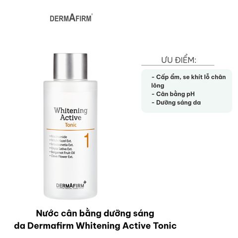 Nước Cân Bằng Dermafirm Whitening Active Tonic 200ml - Dưỡng Sáng Da, Cấp Ẩm, Giúp Da Đều Màu, Chống Nám, Tàn Nhang