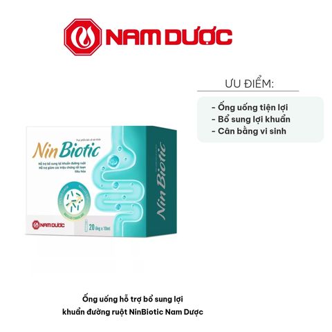 Viên Uống Hỗ Trợ Bổ Sung Lợi Khuẩn Đường Ruột NinBiotic Nam Dược - 20 Ống X 10ml, Duy Trì Sức Khỏe Tiêu Hóa Cho Trẻ Em Và Người Lớn