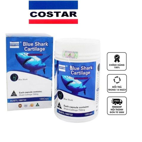 Viên uống Costar Blue Shark Cartilage 750mg 120 viên - Hỗ trợ xương khớp, cải thiện tình trạng đau nhức và khô khớp từ Úc