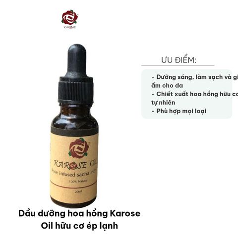 Dầu Dưỡng Hoa Hồng Karose Oil Hữu Cơ Ép Lạnh - Dưỡng Da Nguyên Chất, Thẩm Thấu Nhanh, Dành Cho Da Nhạy Cảm