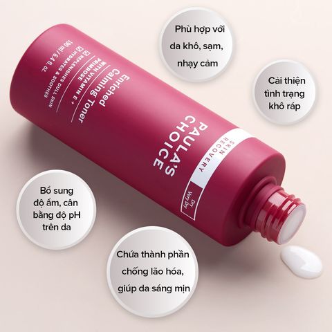 Nước Cân Bằng Da Paula's Choice Skin Recovery Enriched Calming Toner - Dưỡng Ẩm và Làm Dịu Da Khô, Chuyên Dụng Cho Da Nhạy Cảm