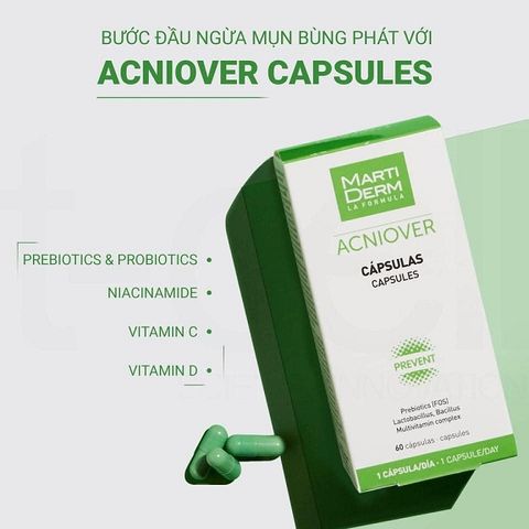 Viên Uống Ngừa Mụn MartiDerm Acniover Capsules - Cân Bằng Da, Giảm Dầu Nhờn, Hỗ Trợ Làm Sáng Da 60 Viên