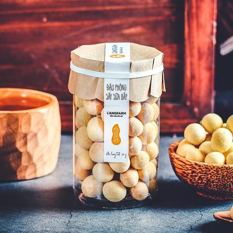 Combo 3 Hộp Đậu Phộng Sấy Sữa Bắp L'angfarm 100g - Hạt Dinh Dưỡng Giòn Ngon, Lợi Cho Sức Khỏe, Gói Sang Trọng, Quà Tặng Tuyệt Vời