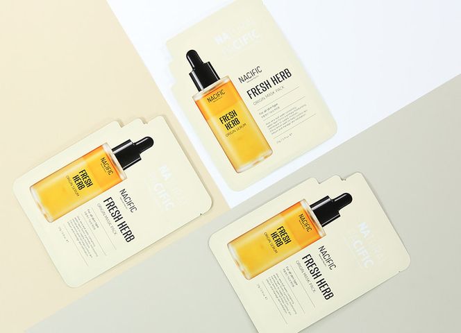 Mặt Nạ Dưỡng Ẩm Trẻ Hóa Da Nacific Fresh Herb Origin Mask - Combo 5 Miếng Cấp Ẩm, Cải Thiện Nếp Nhăn, Làn Da Sáng Khỏe