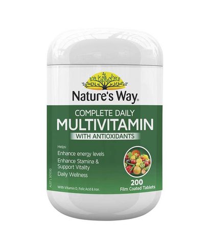 Vitamin Tổng Hợp Nature’s Way Complete Daily Multivitamin - Hỗ Trợ Đề Kháng và Năng Lượng - Hộp 200 Viên từ Úc
