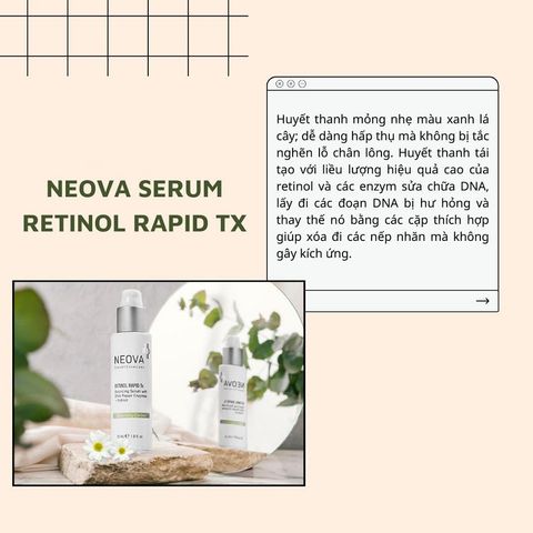 Tinh Chất Neova Retinol Rapid Tx - Hỗ Trợ Trẻ Hóa Da và Kiềm Dầu Cho Da Dầu, Mụn, Giúp Cải Thiện Kết Cấu Da 87% Trong 12 Tuần