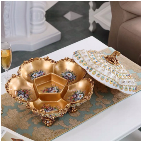 Khay Đựng Bánh Kẹo Đá Tinh Xảo Cao Cấp - Trang Trí Tết Sang Trọng, Ý Nghĩa Phúc Lộc Cho Gia Đình