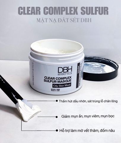 Mặt Nạ Đặc Trị Giảm Mụn Ẩn DBH Clear Complex Sulfur - Kem Dưỡng Da Dầu, Kiểm Soát Nhờn, Làm Sáng Da 28g
