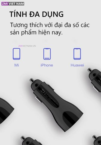 Tẩu Sạc Nhanh Ô Tô 45W Xiaomi ZMI AP721 (1A1C) - Sạc Nhanh Đa Năng USB-A & USB-C Cho Hai Thiết Bị, Công Nghệ PD