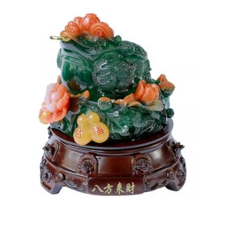 Tượng Cóc Hồ Lô Ngậm Tiền Bệ Sen Ngọc - Vật Phẩm Phong Thủy May Mắn, Tài Lộc & Thịnh Vượng для Nhà Ở