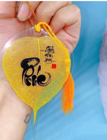 Lá Bồ Đề Tự Nhiên Mang Tài Lộc, May Mắn - Phật Quang May Mắn để Bàn Làm Việc - Quà Tặng Ý Nghĩa Từ Tâm
