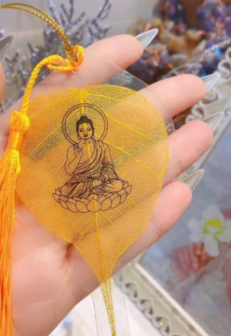Lá Bồ Đề Tự Nhiên Mang Tài Lộc, May Mắn - Phật Quang May Mắn để Bàn Làm Việc - Quà Tặng Ý Nghĩa Từ Tâm