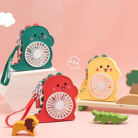 Móc Khóa Quạt Mini Bỏ Túi Sạc Tích Điện - Quạt Tiện Lợi 2 Chế Độ Gió Và Thiết Kế Ngẫu Nhiên Hình Khủng Long/Cá Sấu
