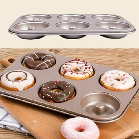 Khay Nướng 6 Bánh Donut UniBaker MB820 - Chất Liệu Thép Không Gỉ, Thiết Kế Hiện Đại, Dành Cho Gia Đình và Tiệm Bánh