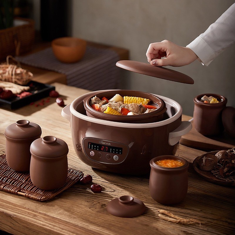 Nồi Nấu Chậm 2.5 Lít Đa Năng Bear SUBE003 - Thông Minh, Tiện Lợi Cho Bé và Gia Đình, 6 Chế Độ Nấu, Bảo Quản Dinh Dưỡng Tốt Nhất