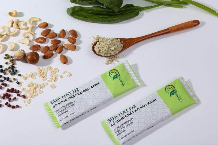 Sữa Hạt Hữu Cơ D2 - Bổ Sung Chất Xơ Rau Xanh, Hơn 26 Loại Rau, Hộp 450g Tiện Dụng Cho Gia Đình