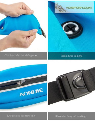 Đai Đeo Bụng Chạy Bộ Aonijie E919 - Chống Thấm Nước, Có Sọc Phản Quang, Túi Đựng Điện Thoại, Dụng Cụ Thể Thao Ngoài Trời