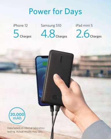 Pin Sạc Dự Phòng Anker PowerCore Essential 20000mAh A1287 - USB-C, Sạc Nhanh, Tương Thích iPhone, Samsung, iPad - Tiện Lợi Mọi Nơi