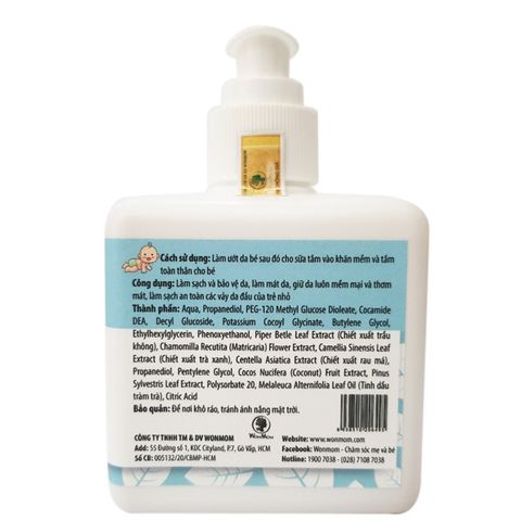 Sữa Tắm Gội Thảo Mộc 2in1 Wonmom Dành Cho Bé - Chiết Xuất Tự Nhiên An Toàn, Mịn Màng, Giúp Bé Ngủ Ngon Hơn 250ml