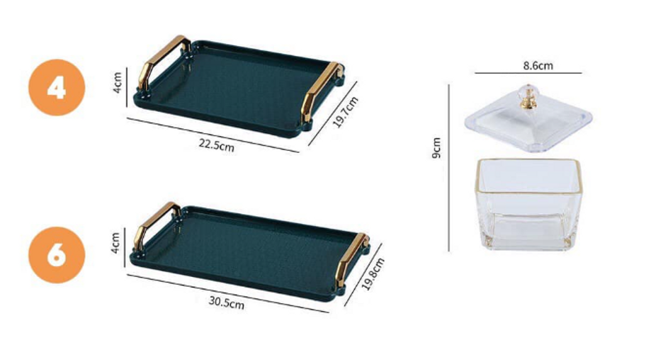 Khay Đựng Bánh Mứt Thủy Tinh Cao Cấp - Set 4/6 Hũ, Thiết Kế Hiện Đại, Chất Liệu Bền Bỉ - Trang Trí Bàn Tiệc Tết Thêm Sang Trọng