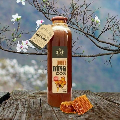 Mật Ong Khoái Honey Rừng 100% Nguyên Chất - Mật Ong Rừng Tây Nguyên 500ml Tự Nhiên, Giàu Dinh Dưỡng, Hỗ Trợ Sức Khỏe