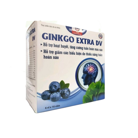 Viên Uống Hỗ Trợ Hoạt Huyết Ginkgo Extra DV Dược Vương - Tăng Cường Tuần Hoàn Máu Não, Giảm Hoa Mắt, Đau Đầu - Hộp 60 Viên