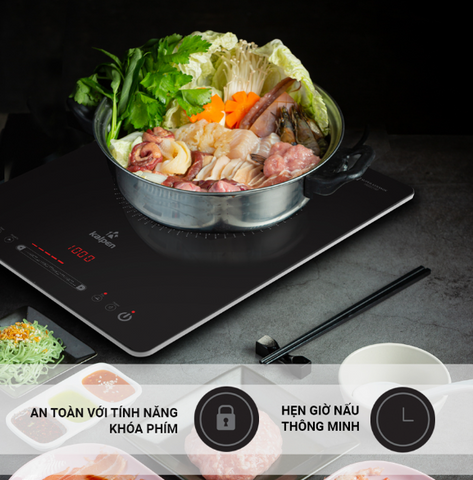 Bếp Từ Đơn Kalpen ICK-1613 Có Hẹn Giờ - Mặt Kính Cường Lực Chịu Nhiệt, Điều Khiển Cảm Ứng, Tiết Kiệm Điện, Thích Hợp Cho Gia Đình 4-6 Người
