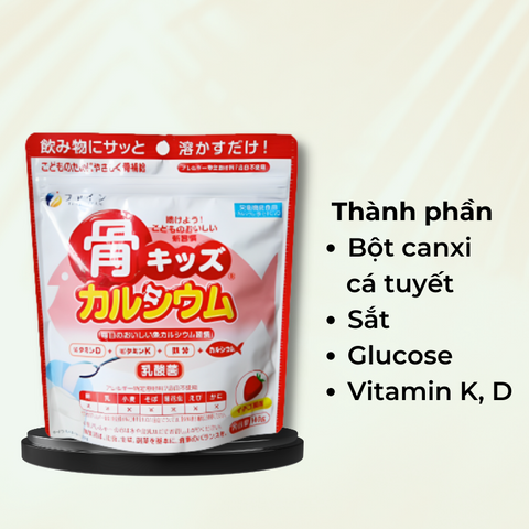 Bột Canxi Cá Tuyết Vị Dâu Fine Japan - Hỗ Trợ Phát Triển Xương Răng Chắc Khỏe Cho Trẻ Em Và Bà Bầu, Dễ Uống, Dinh Dưỡng Tối Ưu
