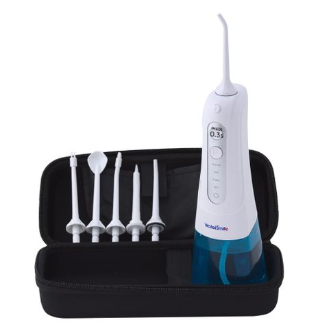 Máy tăm nước cầm tay WaterSmile WS-136 - Thiết kế nhỏ gọn, 4 chế độ làm sạch, 6 đầu tăm đa năng, sạc pin tiện lợi, hỗ trợ chăm sóc răng miệng hiệu quả