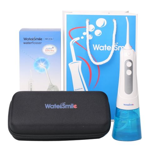 Máy tăm nước cầm tay WaterSmile WS-136 - Thiết kế nhỏ gọn, 4 chế độ làm sạch, 6 đầu tăm đa năng, sạc pin tiện lợi, hỗ trợ chăm sóc răng miệng hiệu quả