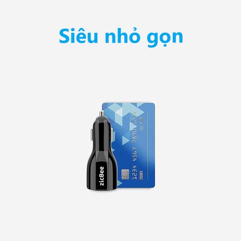 Tẩu Sạc Ô Tô ZicBee MGA014 5.4A/30W - Sạc Nhanh Quick Charge 3.0 2 Cổng USB-A Tương Thích iPhone, Samsung, Android