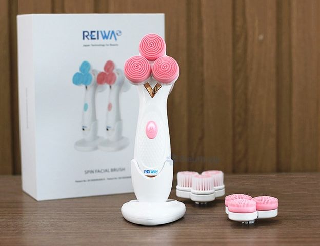 Máy rửa mặt massage Reiwa WT-222-2 - 2 cấp độ, công nghệ Nhật Bản, 3 đầu chải dễ dàng làm sạch, phù hợp cho mọi loại da