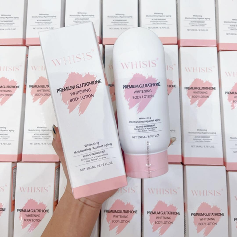 Kem Dưỡng Thể Ban Đêm Whisis Premium Glutathione Whitening Lotion 200ml - Tăng Cường Sáng Da, Chống Oxy Hóa, Dưỡng Ẩm Mịn Màng