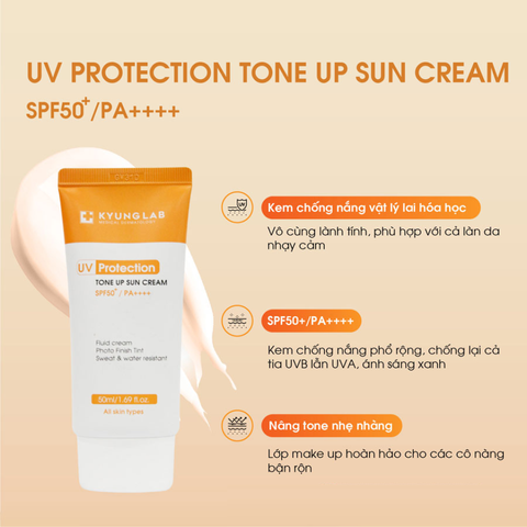 Kem Chống Nắng Uv Protection Tone Up Suncream Kyung Lab SPF50+ PA++++ - Bảo Vệ Da, Nâng Tone, Dưỡng Ẩm, Phù Hợp Mọi Loại Da