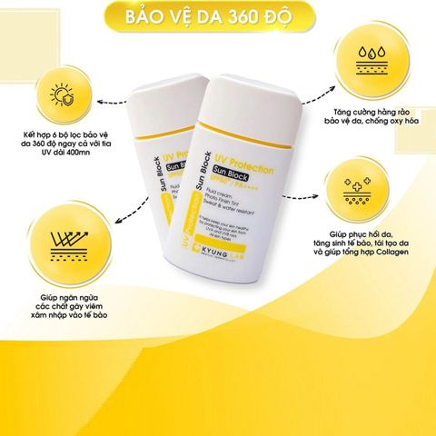 Kem Chống Nắng 6 Màng Lọc Kyung Lab UV Protection Sun Block SPF 50+ - Bảo Vệ Da Tối Ưu, Phù Hợp Da Nhạy Cảm 50ml