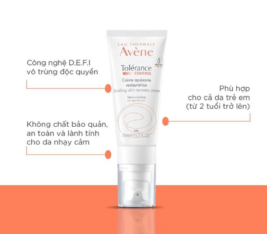 Kem Dưỡng Avène Tolerance Control 40ml - Hỗ Trợ Khôi Phục Hàng Rào Bảo Vệ Da, Làm Dịu Da Nhạy Cảm, Giảm Mẩn Đỏ, Khô Căng