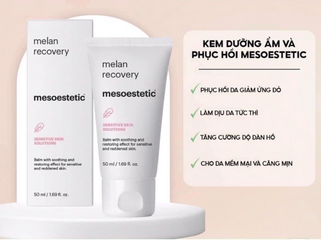 Kem Dưỡng Ẩm Phục Hồi Mesoestetic Melan Recovery Sensitive 50ml - Dành Cho Da Nhạy Cảm, Làm Dịu Kích Ứng, Phục Hồi Da Tổn Thương