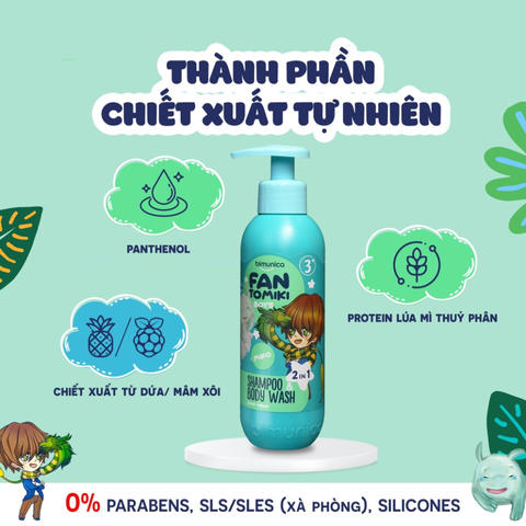 Sữa Tắm Gội 2in1 Bimunica Fantomiki Cho Bé Từ 3 Tuổi - Giải Pháp Cho Da Nhạy Cảm, Hương Thơm Dịu Dàng, Chất Lượng Cao