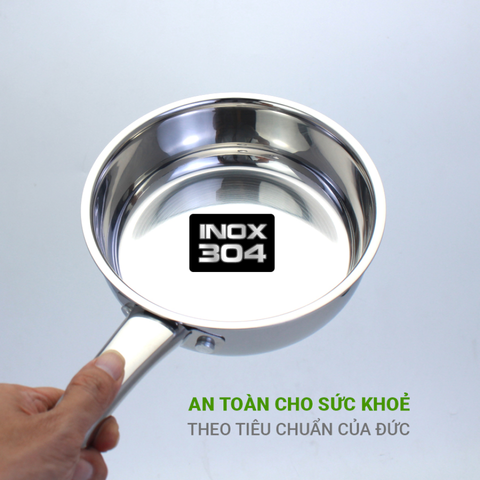 Chảo Inox 3 Lớp Liền Khối Kalpen Kazler - Chống Ăn Mòn, An Toàn cho Sức Khỏe, Dùng Trên Tất Cả Bếp 16x5cm