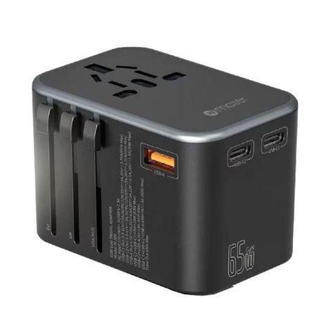 Củ Sạc Nhanh Mazer Infinite World Travel GaN 65W PD - Bộ Sạc Du Lịch Tương Thích 150 Quốc Gia, USB-C và USB-A