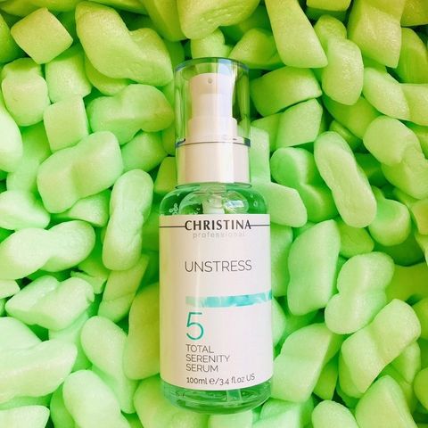 Serum Christina Unstress 5 Total Serenity 100ml - Hỗ Trợ Phục Hồi Da Căng Bóng, Tái Tạo Độ Đàn Hồi, Dưỡng Ẩm Cho Da Nhạy Cảm