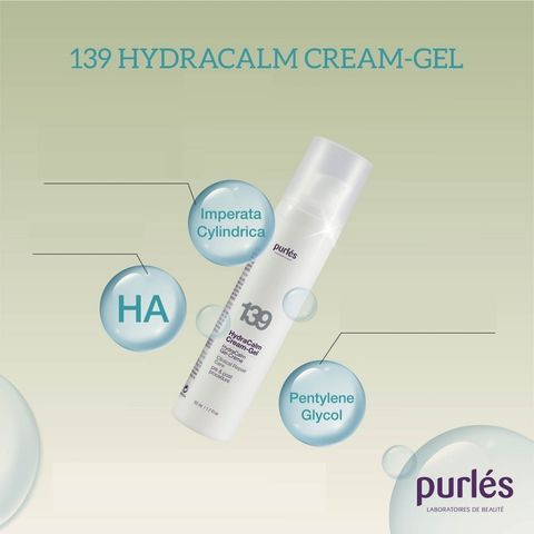 Kem Dưỡng Ẩm Purles 139 HydraCalm Cream-Gel 50ml - Giúp Làm Dịu Da Kích Ứng Sau Laser, Dưỡng Ẩm Hiệu Quả