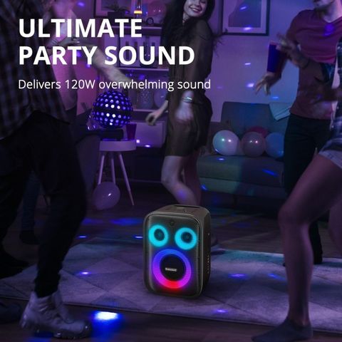 Loa Bluetooth Tronsmart Halo 200 - Karaoke 120W với 2 Micro Không Dây, Hiệu Ứng Âm Thanh 3D, Thiết Kế RGB Độc Đáo, Thời Gian Sử Dụng 15H
