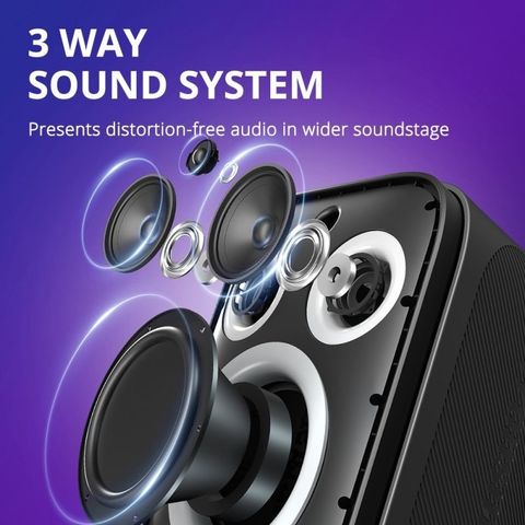 Loa Bluetooth Tronsmart Halo 200 - Karaoke 120W với 2 Micro Không Dây, Hiệu Ứng Âm Thanh 3D, Thiết Kế RGB Độc Đáo, Thời Gian Sử Dụng 15H