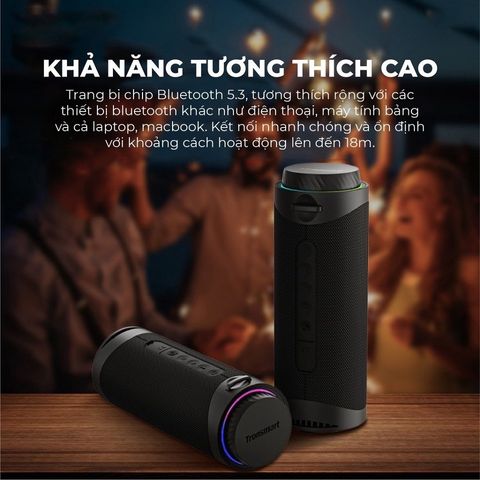 Loa Bluetooth Tronsmart T7 30W Chống Nước, Di Động - Âm Thanh 360 Độ, Pin 4000mAh, Bluetooth 5.3, Âm Bass Mạnh Mẽ